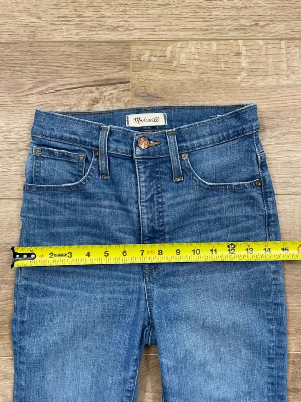 Madewell 11” High Rise Skinny Jeans Women’s Size 25 Light Wash Stretch Denim - Picture 4 of 10